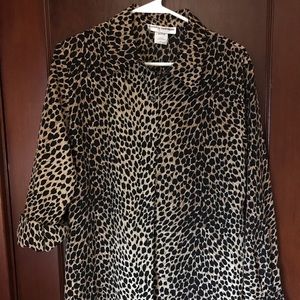 Cheetah Print Button Up Blouse